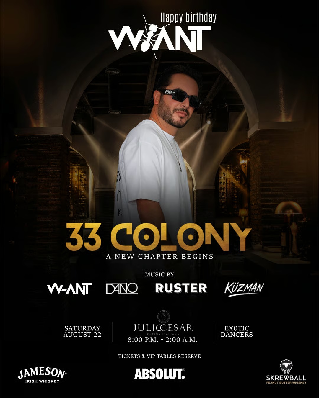 33 Colony — A New Chapter Begins event poster featuring Ruster